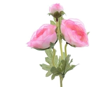RANUNCULIS IN SETA CON GAMBO 28CM ROSA
