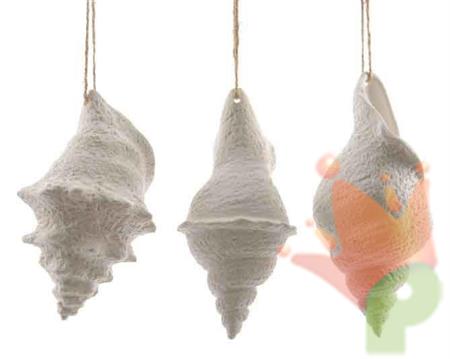 CONCHIGLIE DA APPENDERE 3ASS 12CM BIANCO