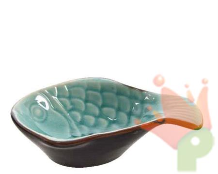 COPPETTA IN PORCELLANA FORMA PESCE 11X8X3CM ACQUA