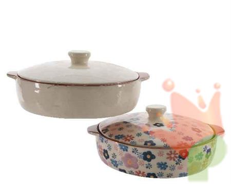 PIROFILA  CON COPERCHIO GARDEN BEAUTY D.22X9,5CM 2ASS