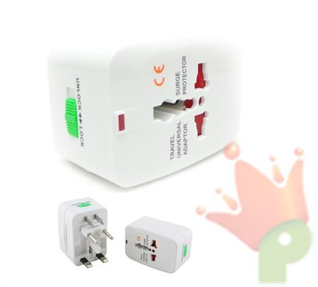 ADATTATORE DA VIAGGIO UNIVERSALE 6A 110-250VAC USC.USB 5V DC2
