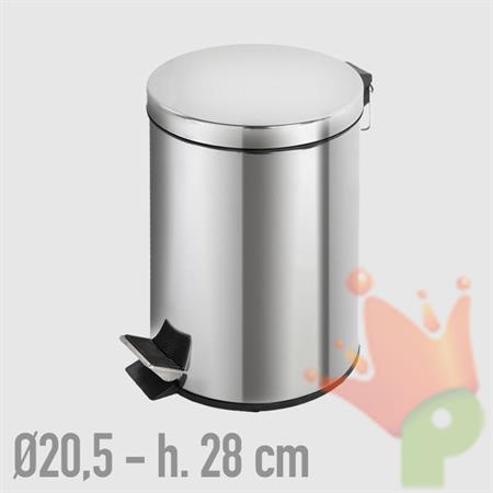 PATTUMIERA CYLINDER 5LT D.20,5CM H.28CM INOX