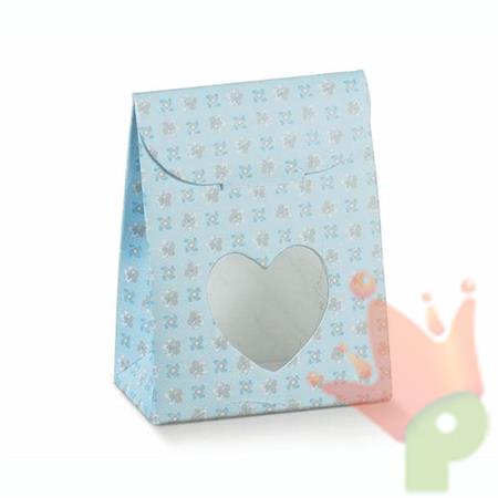 SCATOLINA SACCHETTO 60X35X80 BLOOM AZZURRO 10PZ