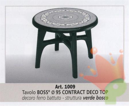 TAVOLO BOSS CONTRACT 95 VERDE BOSCO DECO TOP FERRO BATTUTO