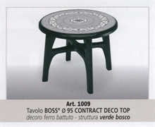 TAVOLO BOSS CONTRACT 95 VERDE BOSCO DECO TOP FERRO BATTUTO