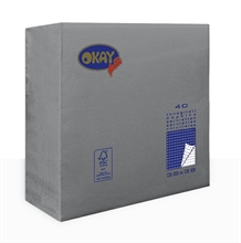 TOVAGLIOLI 38X38 2V PUNTA/PUNTA GRIGIO 40PZ