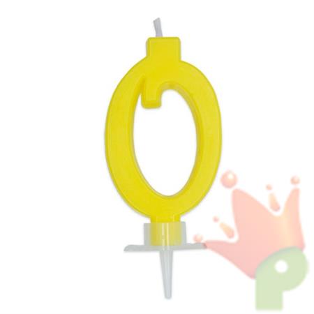 CANDELINA NUMERO 0 CERA ITALIC GIALLO 7CM