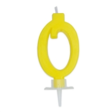 CANDELINA NUMERO 0 CERA ITALIC GIALLO 7CM