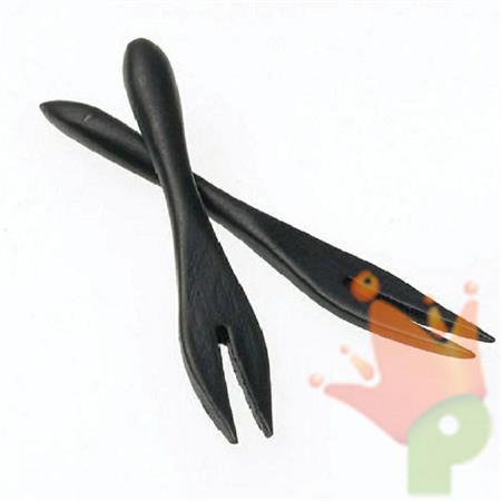 FORCHETTINA BAMBOO NERA 9CM 12PZ