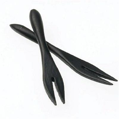 FORCHETTINA BAMBOO NERA 9CM 12PZ