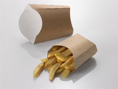 BOX FRITTI KRAFT AVANA/BIANCO 10,5X5XH.10,5CM 100PZ