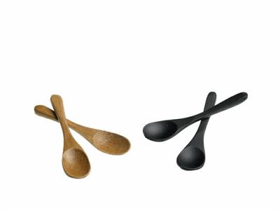 CUCCHIAINO BAMBOO NERO 9CM 12PZ