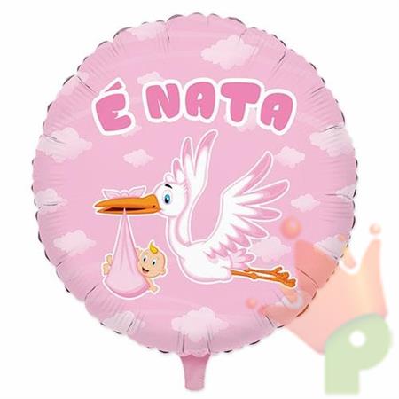 PALLONCINO MYLAR 18INCH CICOGNA NUVOLA ROSA