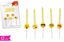 CANDELE EMOTICON 12CM ASSORTITI 5 PZ