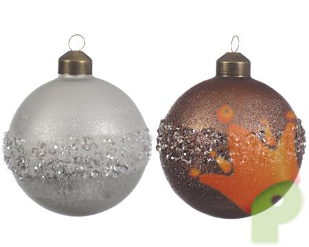 gl bauble spangle glitter 2cla assorted dia8x8.5cm