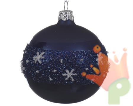PALLINA PER ALBERO BLU CON DECORO FIOCCO DI NEVE