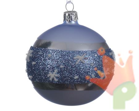 PALLINA PER ALBERO BLU CON DECORO FIOCCO DI NEVE