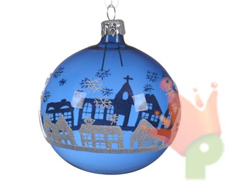 PALLINA PER ALBERO BLU DECORATA NATALIZIA DIA 8