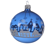 PALLINA PER ALBERO BLU DECORATA NATALIZIA DIA 8