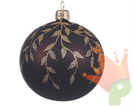 PALLINA PER ALBERO MARRONE CON DECORO ORO