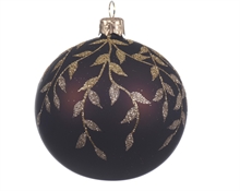 PALLINA PER ALBERO MARRONE CON DECORO ORO