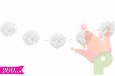 FESTONE POM POM BIANCHI 2MT