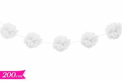 FESTONE POM POM BIANCHI 2MT