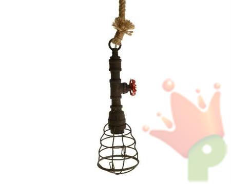PORTA LAMPADA A SOSPENSIONE D.13X39CM NERO
