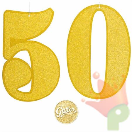 NUMERO 50 36X23CM GLITTER ORO