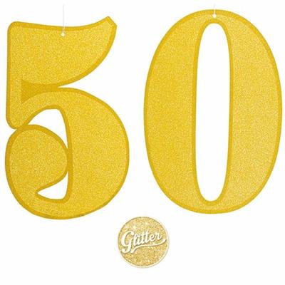 NUMERO 50 36X23CM GLITTER ORO