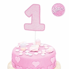 PICK NUMERALE N.1 GLITTER ROSA