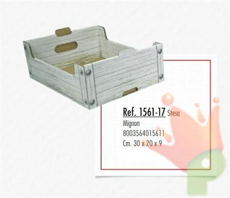 CASSETTA PICCOLA LEGNO BIANCA 30X20X9 CM