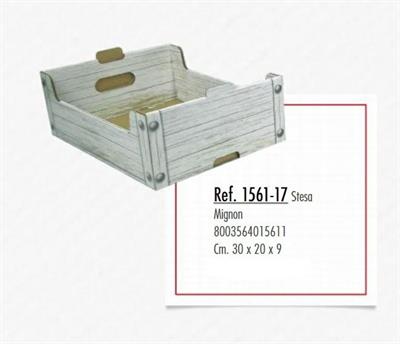 CASSETTA PICCOLA LEGNO BIANCA 30X20X9 CM