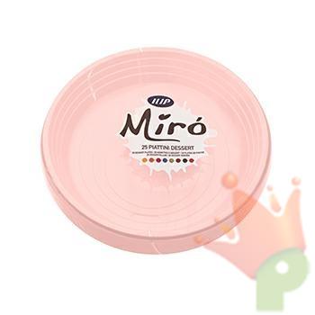 PIATTI DESSERT ROSA MIRO 25PZ