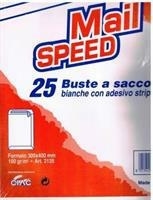 BUSTA A SACCO BIANCA 30X40 25 PZ