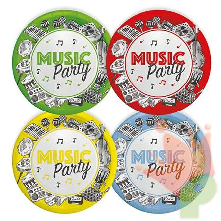 PIATTI 18CM MIX MUSIC PARTY 8PZ