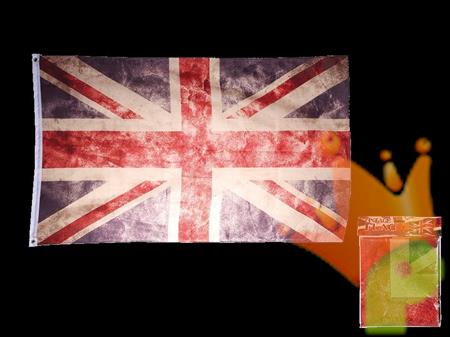 BANDIERA UNION JACK CON OCCHIELLI IN METALLO 150X90CM