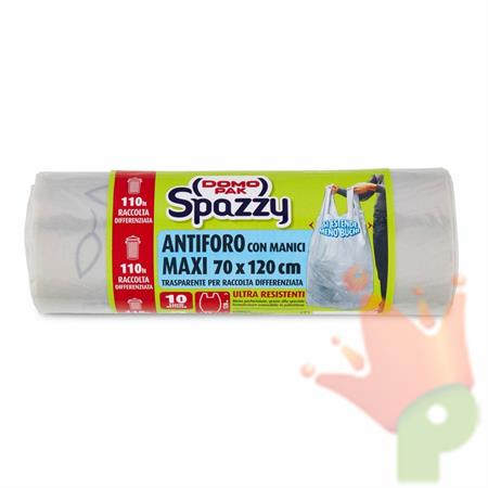 SACCHETTO ANTIFORO 110LT TRASPARENTE 10PZ