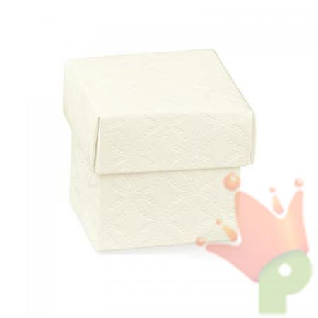 SCATOLINA CON COPERCHIO 50X50X50 MM MATELASSE' BIANCO 10PZ