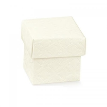 SCATOLINA CON COPERCHIO 50X50X50 MM MATELASSE' BIANCO 10PZ