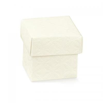 SCATOLINA CON COPERCHIO 50X50X50 MM MATELASSE' BIANCO 10PZ