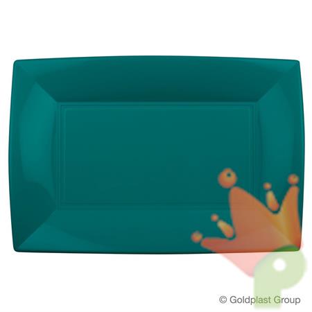 PIATTO RETTANGOLARE NICE 345X230MM TEAL GREEN 3PZ