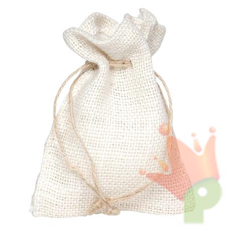 SACCHETTO JUTA 9X12CM BIANCO 10PZ