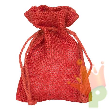 SACCHETTO JUTA 9X12CM ROSSO 10PZ