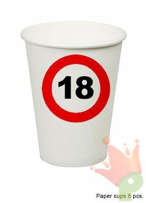 BICCHIERI SEGNALE 18 ANNI 8PZ