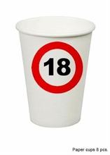 BICCHIERI SEGNALE 18 ANNI 8PZ
