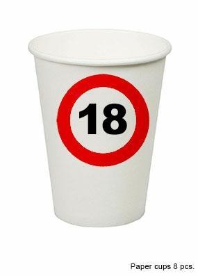 BICCHIERI SEGNALE 18 ANNI 8PZ