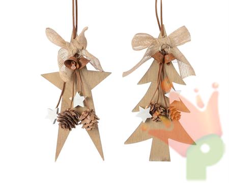 DECORAZIONE PENDENTE CON FIGURE NATALIZIE DEC. 10X20CM