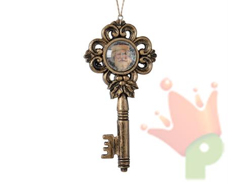 DECORAZIONE PENDENTE CHIAVE DI BABBO NATALE 1,5X6X13CM