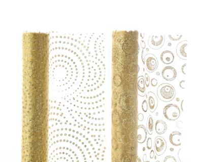 ROTOLO IN ORGANZA ORO DECORATO 35X200CM